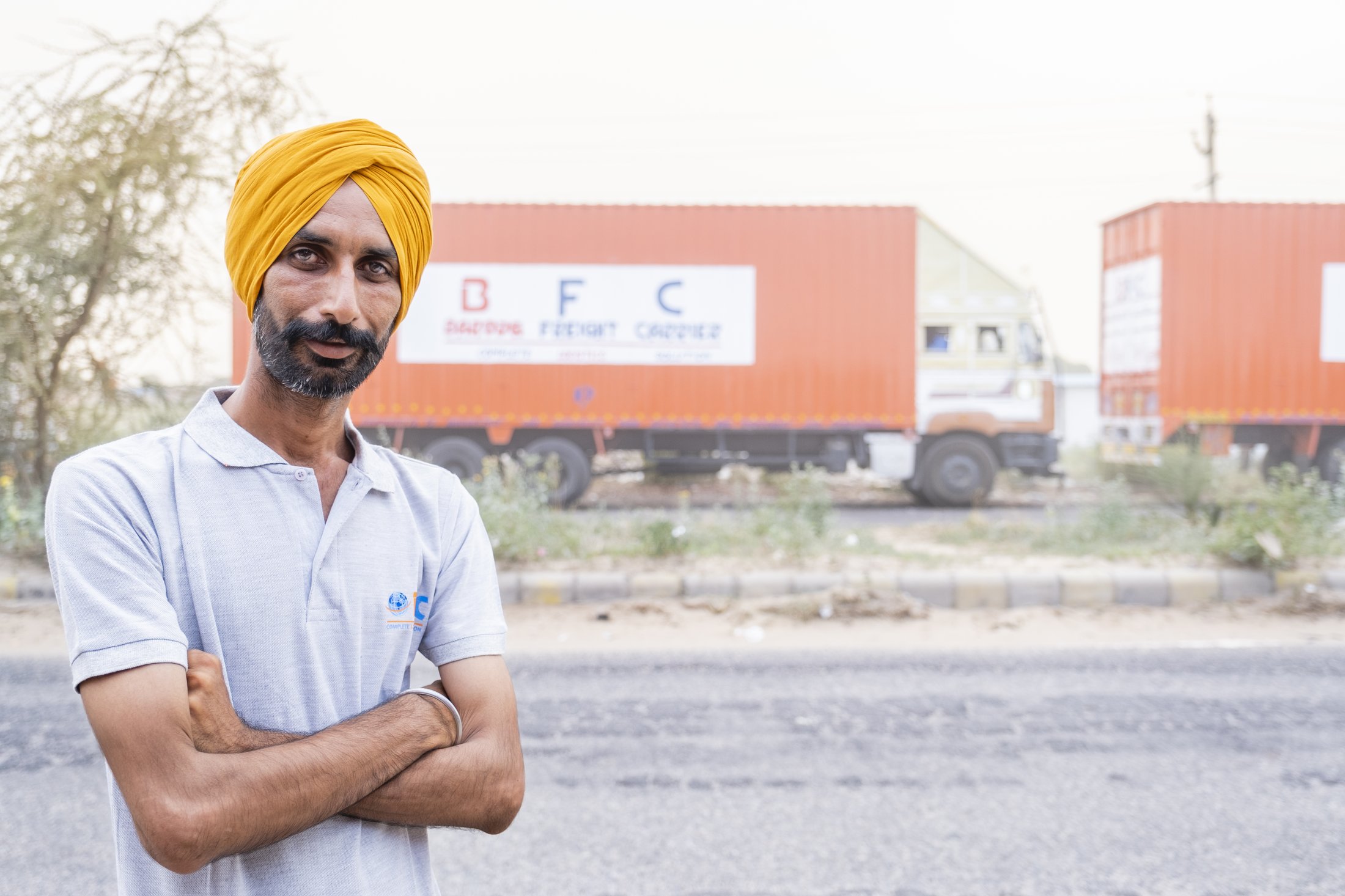 A BFC driver with his convoy