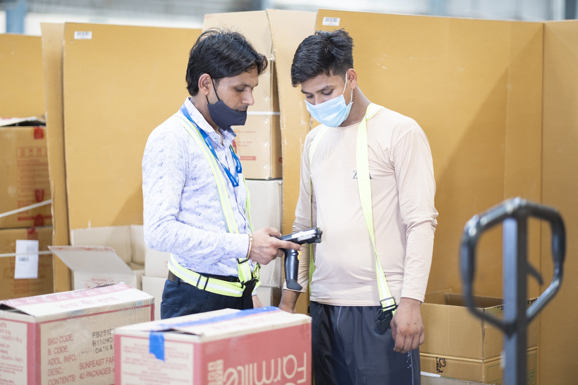 BFC team scanning cargo in the warehouse